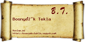 Bosnyák Tekla névjegykártya